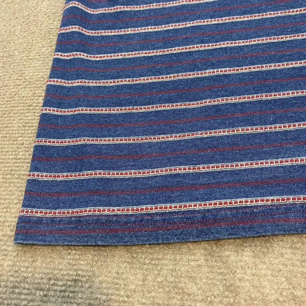 Carbon 2 Cobalt Polo Shirt Mens Large‎ Textured Stripes Short Sleeve Casual